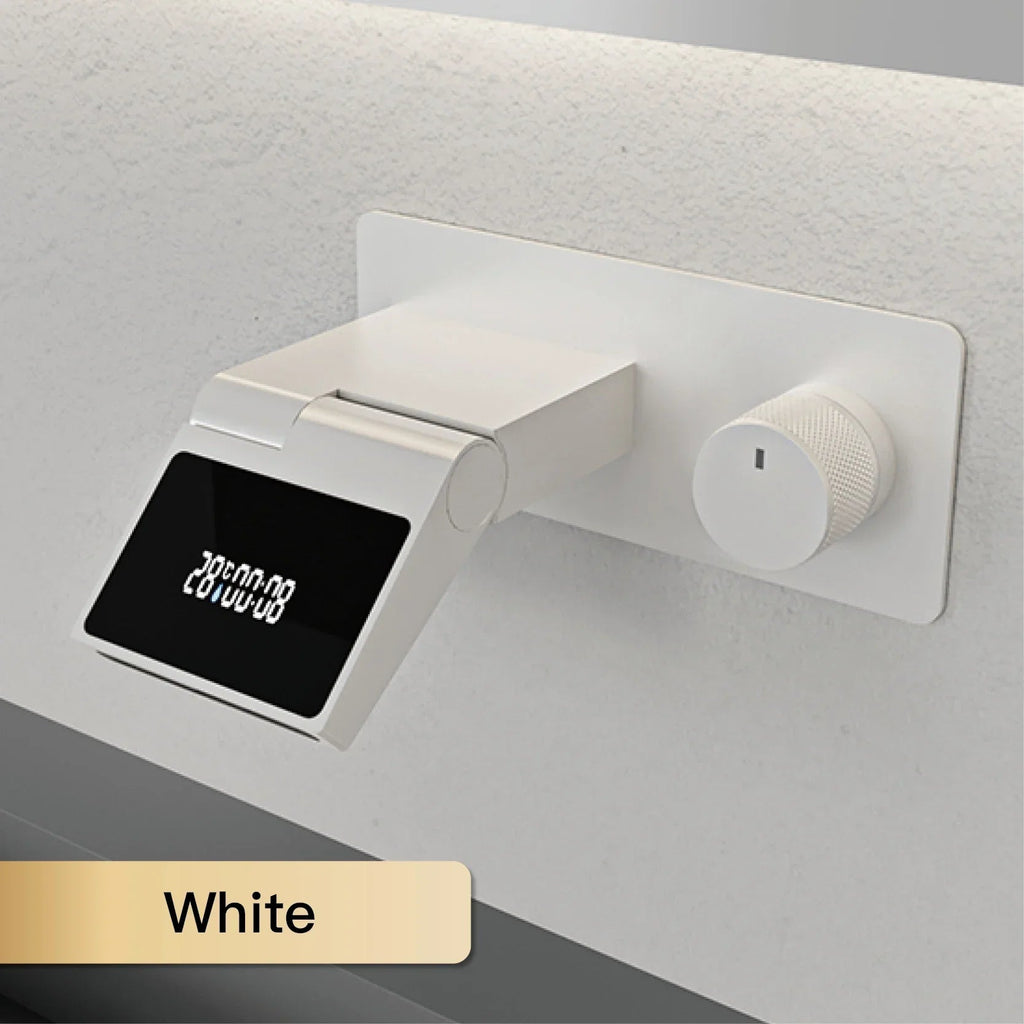 Water-Powered LED Solid Brass Wall-Mounted Bathroom Faucet