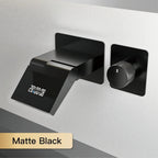 Water-Powered LED Solid Brass Wall-Mounted Bathroom Faucet