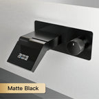 Water-Powered LED Solid Brass Wall-Mounted Bathroom Faucet
