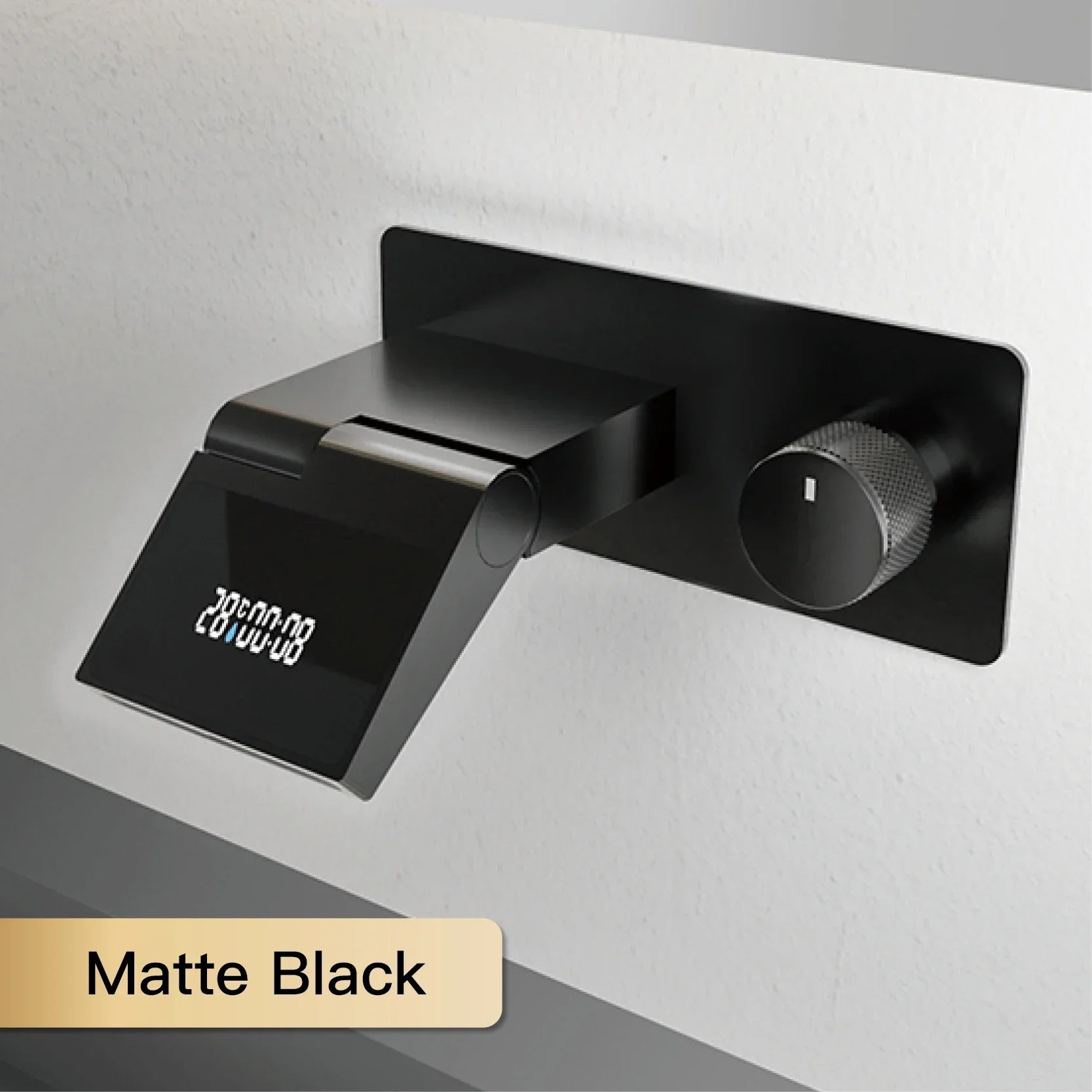 Water-Powered LED Solid Brass Wall-Mounted Bathroom Faucet