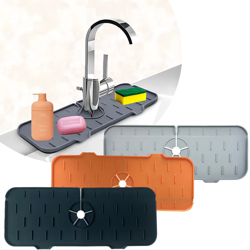 Water-Repellent Non-Slip Silicone Faucet & Sink Mat