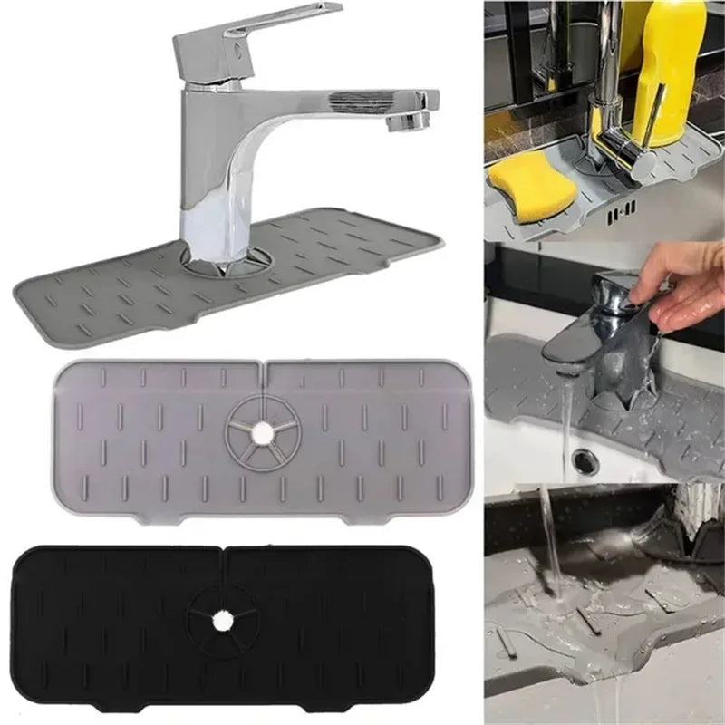 Water-Repellent Non-Slip Silicone Faucet & Sink Mat