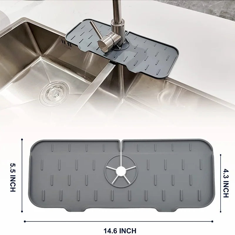 Water-Repellent Non-Slip Silicone Faucet & Sink Mat