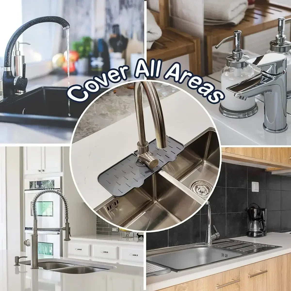 Water-Repellent Non-Slip Silicone Faucet & Sink Mat