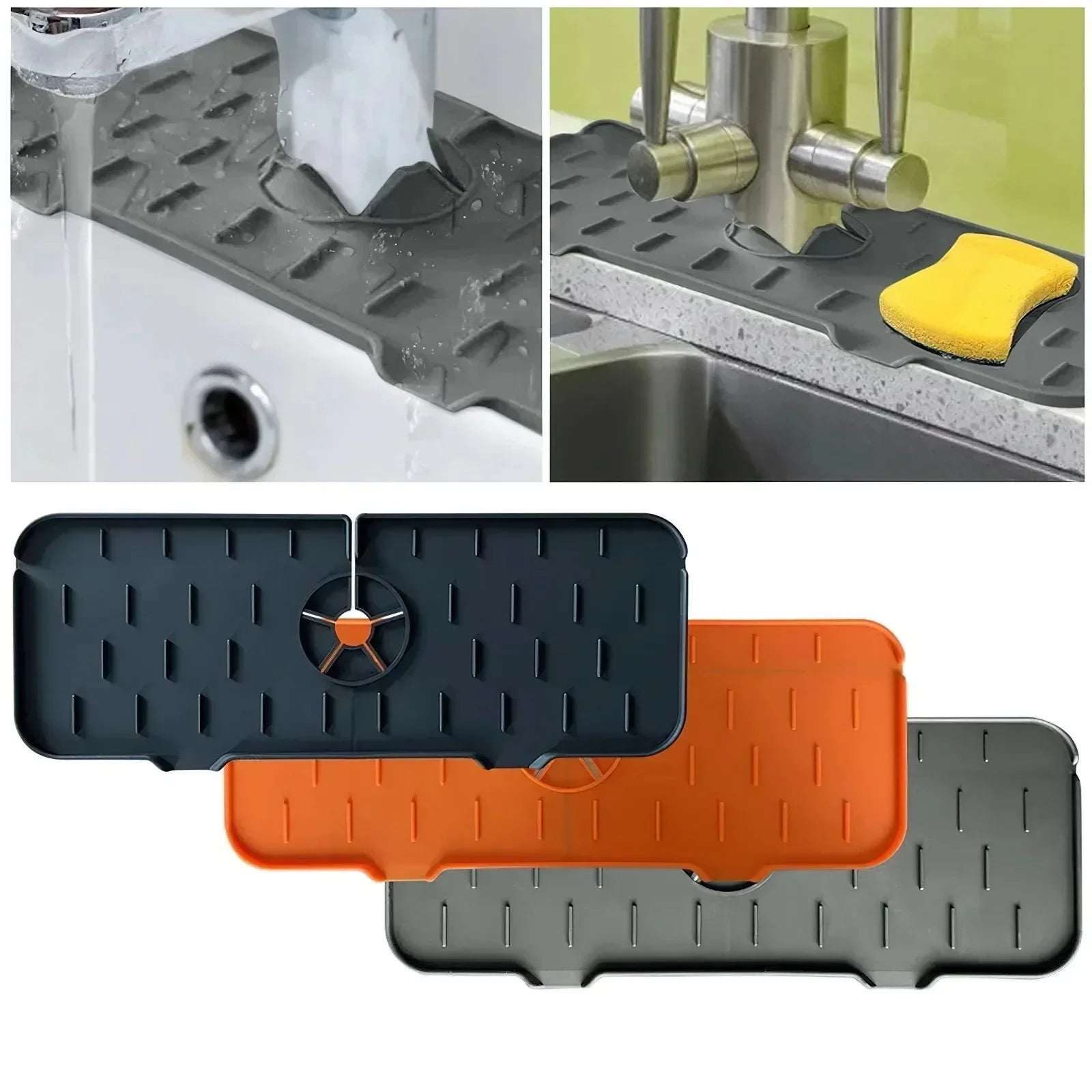 Water-Repellent Non-Slip Silicone Faucet & Sink Mat