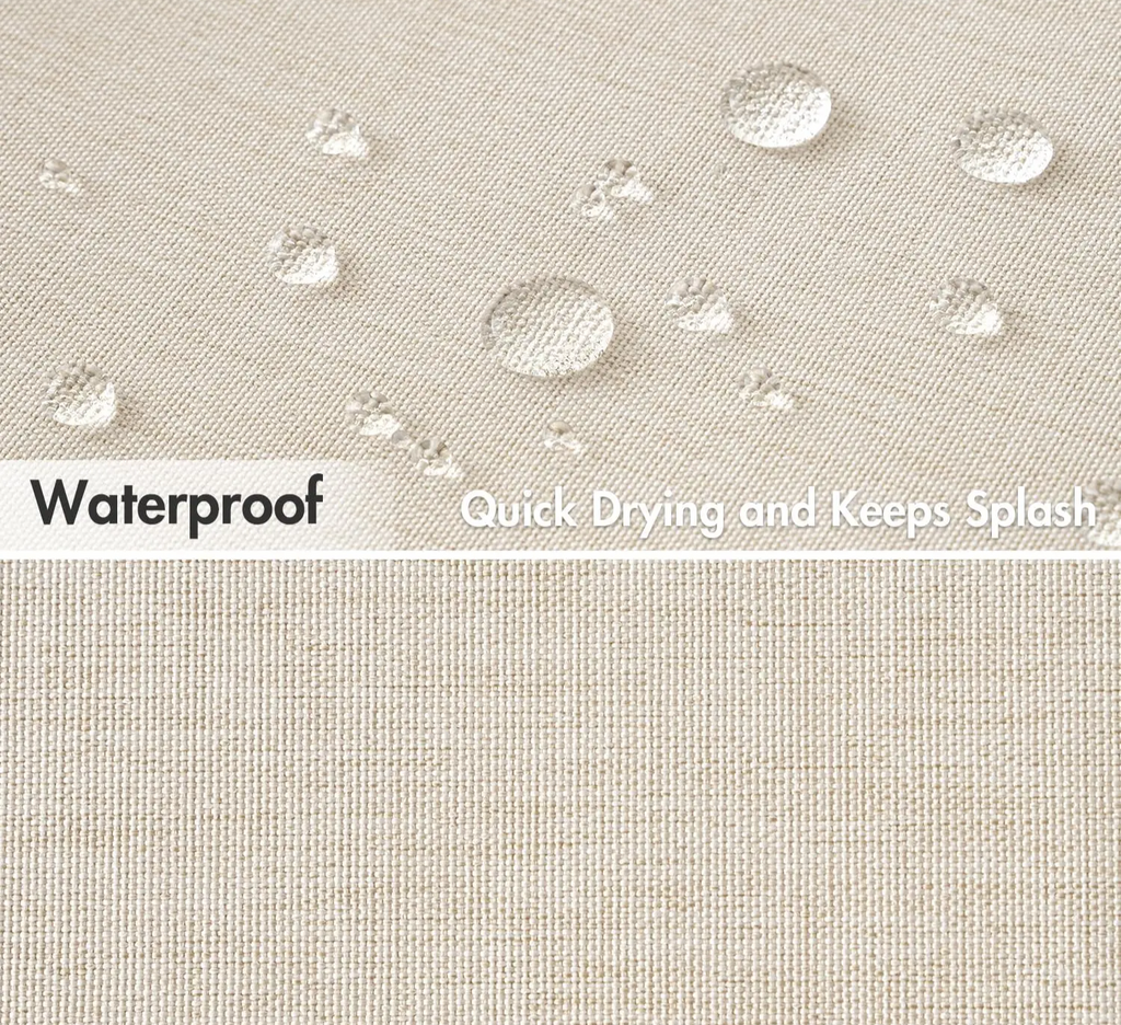 Water-Repellent Polyester Scalloped Wave-Edge Shower Curtain