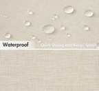 Water-Repellent Polyester Scalloped Wave-Edge Shower Curtain
