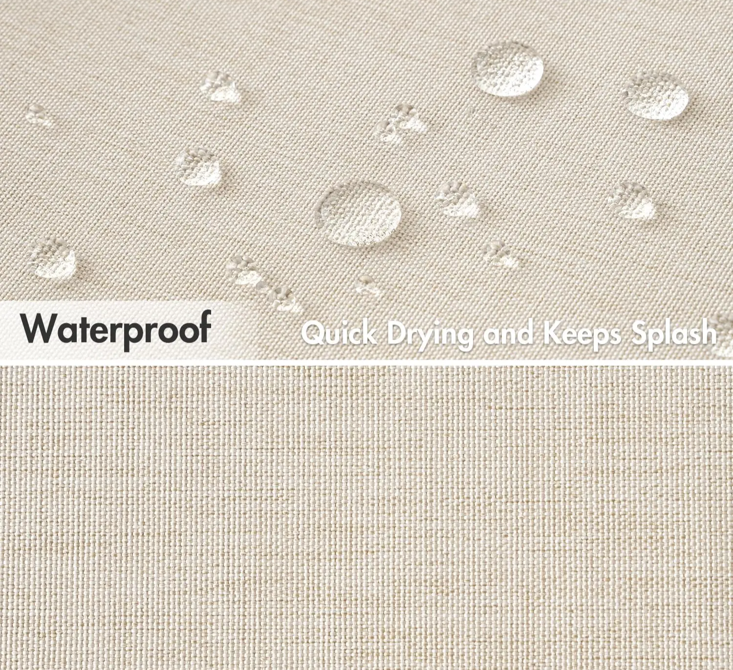 Water-Repellent Polyester Scalloped Wave-Edge Shower Curtain