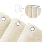 Water-Repellent Polyester Scalloped Wave-Edge Shower Curtain