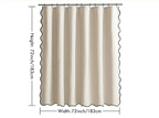 Water-Repellent Polyester Scalloped Wave-Edge Shower Curtain