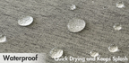 Water-Repellent Polyester Scalloped Wave-Edge Shower Curtain