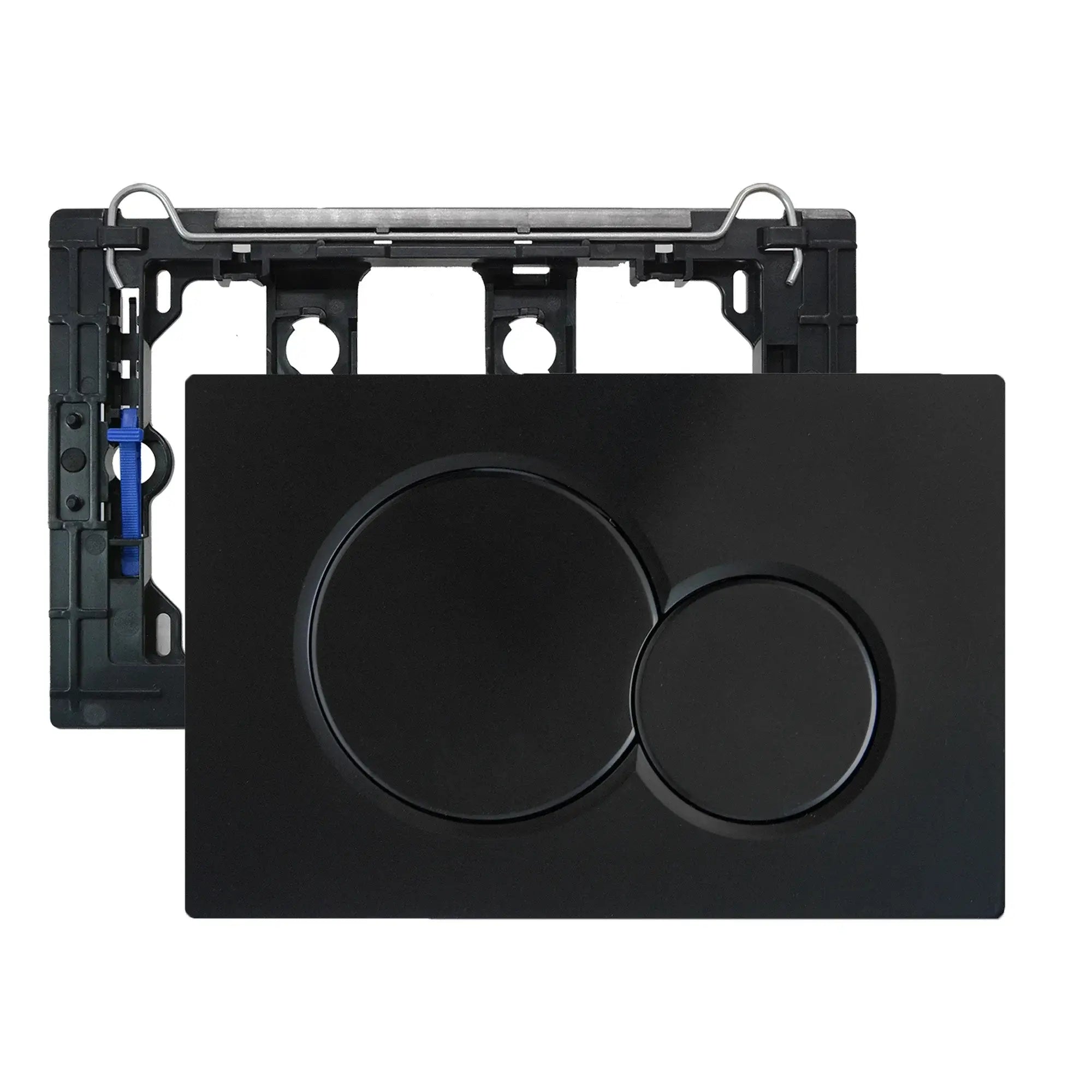 Water-Saving Dual-Flush Matte Black Toilet Push Plate (Includes Mounting Frame & Actuator)