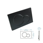 Water-Saving Dual-Flush Matte Black Toilet Push Plate (Includes Mounting Frame & Actuator)