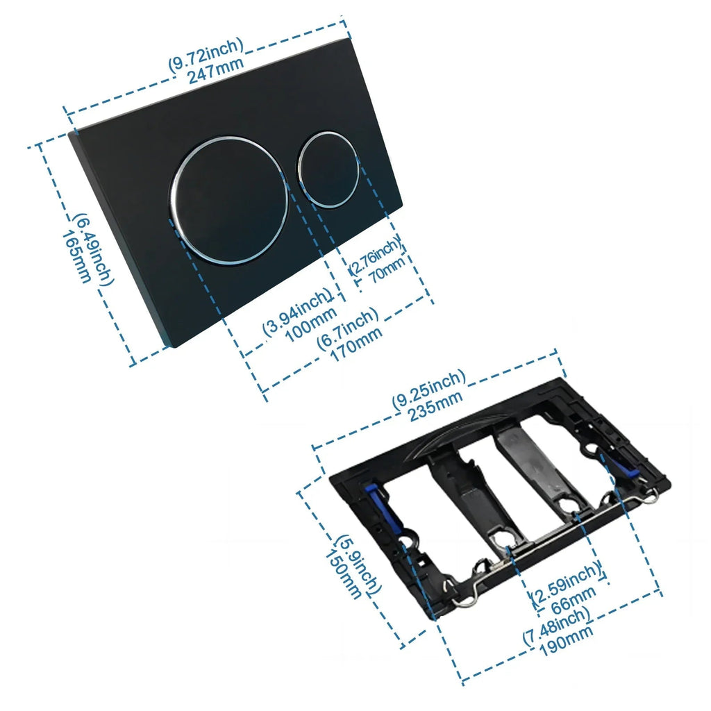 Water-Saving Stainless Steel Finish Dual-Flush Plate (Concealed Cistern Compatible)