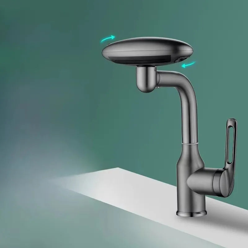 Waterfall 4-Mode Stainless Steel Bathroom Faucet