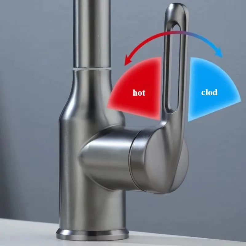 Waterfall 4-Mode Stainless Steel Bathroom Faucet