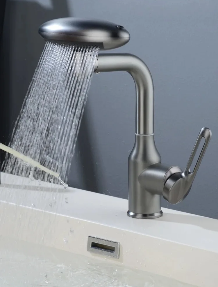 Waterfall 4-Mode Stainless Steel Bathroom Faucet