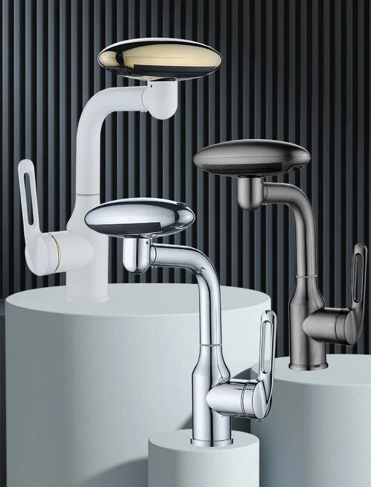 Waterfall 4-Mode Stainless Steel Bathroom Faucet