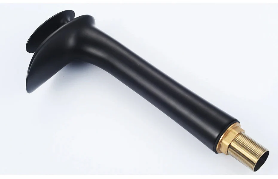 Waterfall Spout Brass Body & Ceramic Valve Basin Faucet (Single-Hole Deck-Mount)