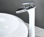 Waterfall Spout Brass Body & Ceramic Valve Basin Faucet (Single-Hole Deck-Mount)