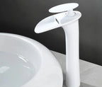 Waterfall Spout Brass Body & Ceramic Valve Basin Faucet (Single-Hole Deck-Mount)