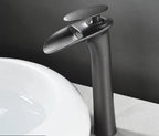 Waterfall Spout Brass Body & Ceramic Valve Basin Faucet (Single-Hole Deck-Mount)
