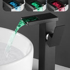 Waterfall Spout Ceramic Disc Single-Handle Bathroom Faucet (2-Hole Deck-Mount)