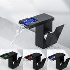 Waterfall Spout Ceramic Disc Single-Handle Bathroom Faucet (2-Hole Deck-Mount)