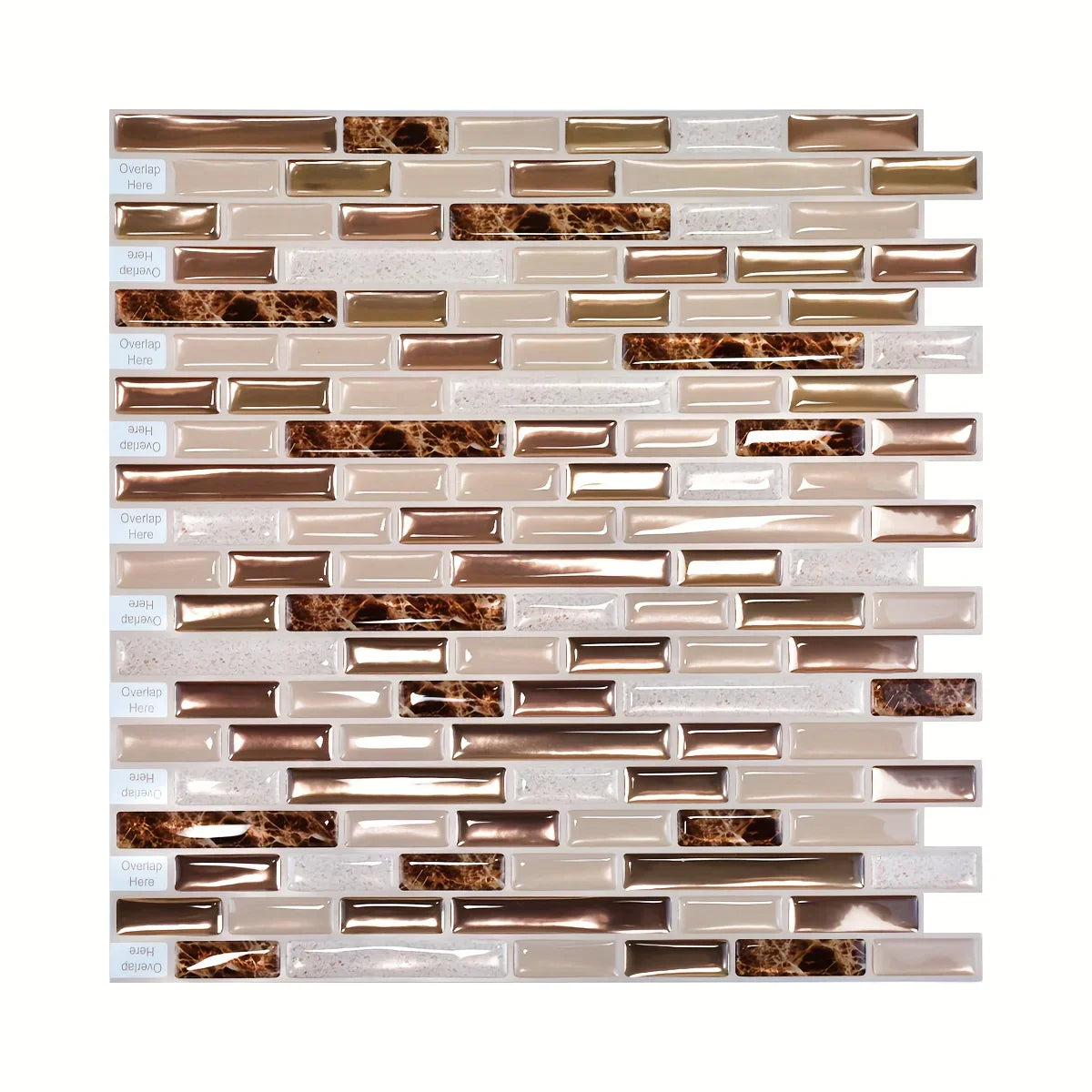 Waterproof 3D Gold Peel & Stick Wall Tile (30cm)