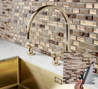 Waterproof 3D Gold Peel & Stick Wall Tile (30cm)