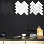 Waterproof 3D Herringbone Peel-And-Stick Wall Tile (Set of 10)