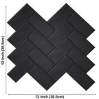 Waterproof 3D Herringbone Peel-And-Stick Wall Tile (Set of 10)