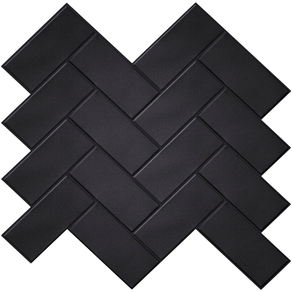 Waterproof 3D Herringbone Peel-And-Stick Wall Tile (Set of 10)