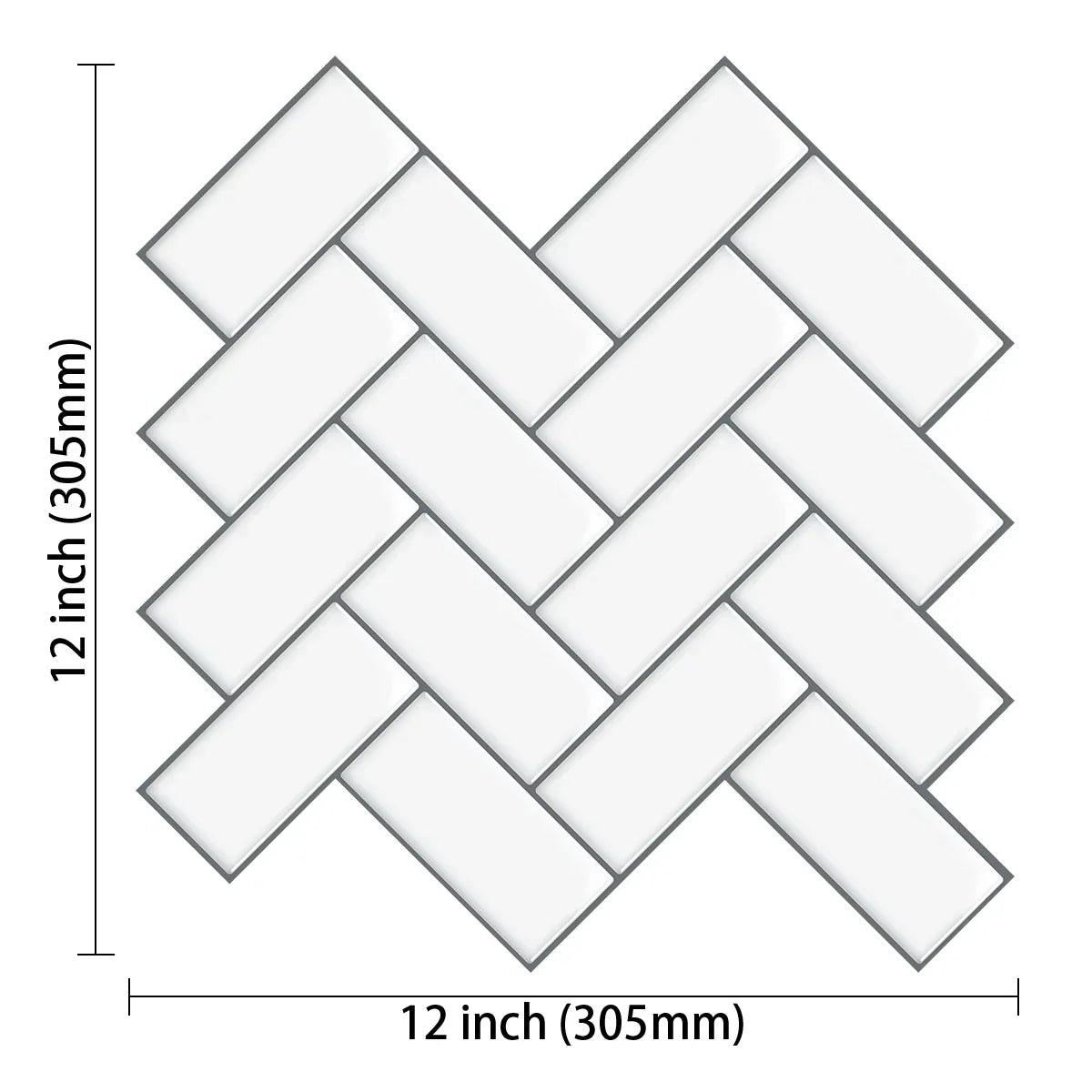 Waterproof 3D Herringbone Peel-And-Stick Wall Tile (Set of 10)