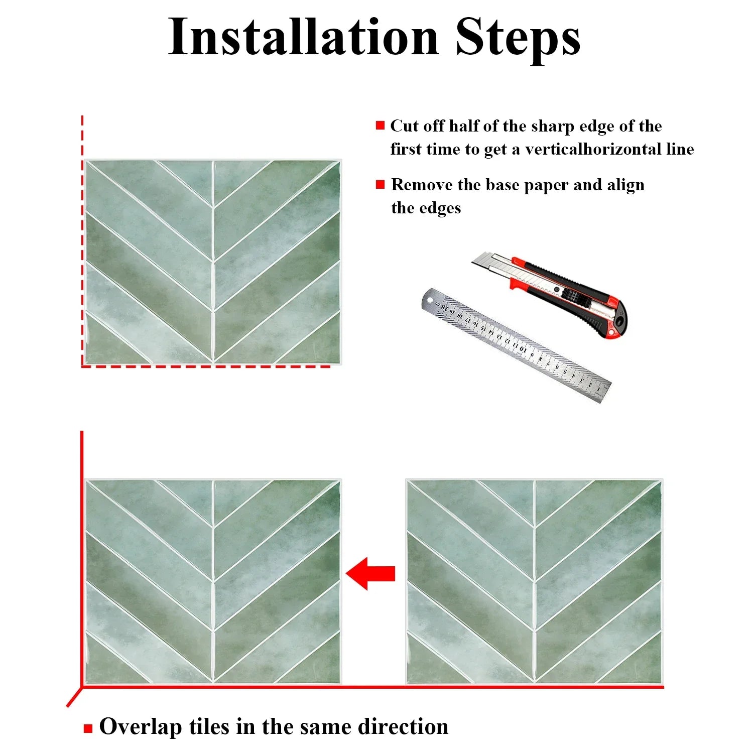Waterproof 3D Textured Peel-And-Stick Wall Tiles (10-Sheet Pack)
