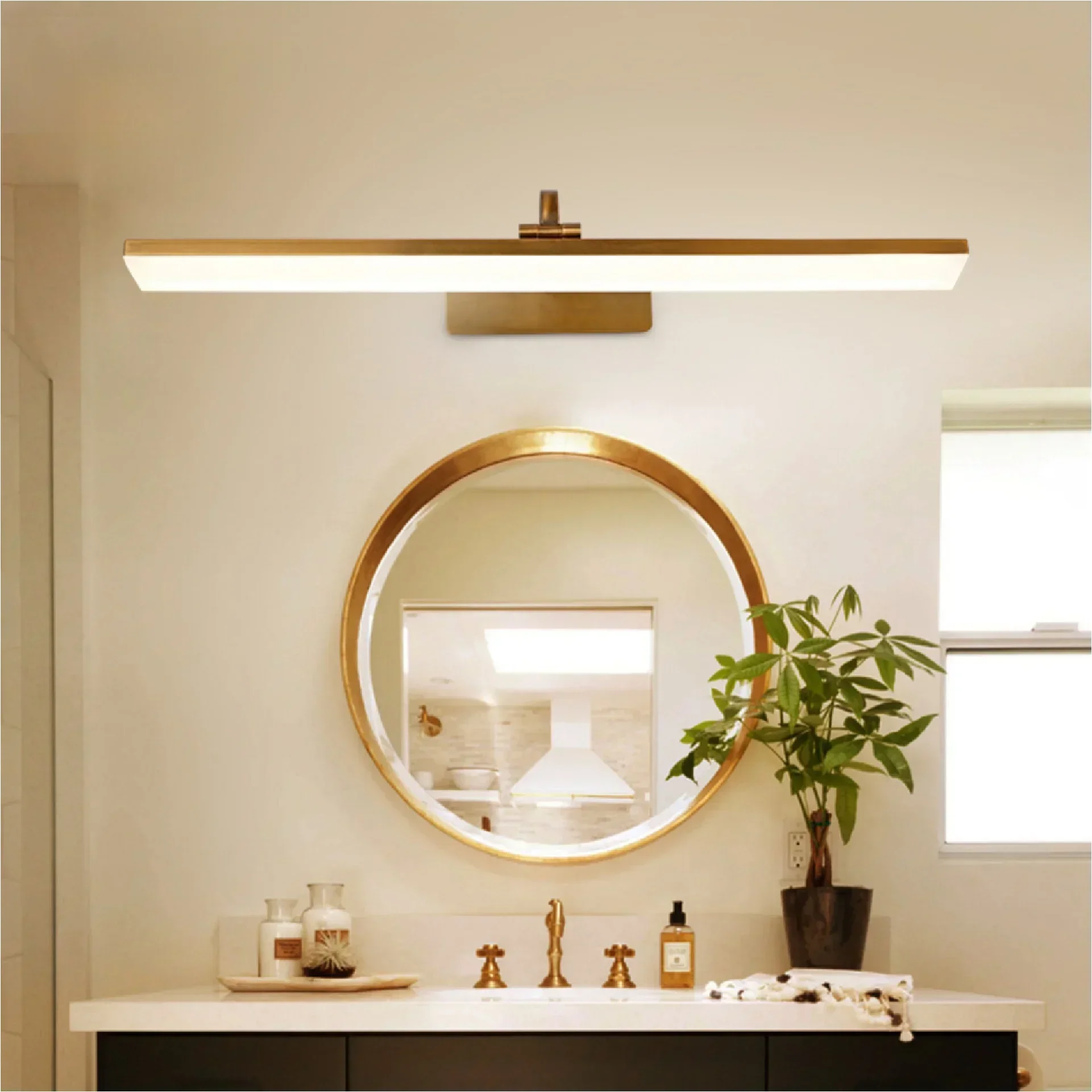 Waterproof Bronze LED Mirror Wall Light