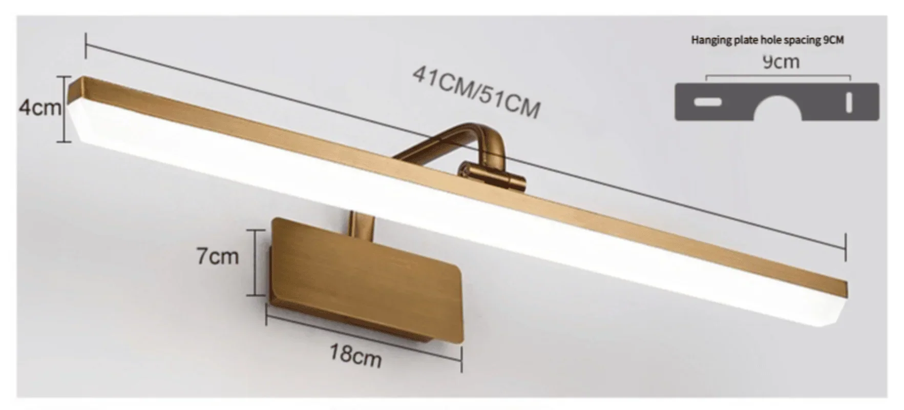 Waterproof Bronze LED Mirror Wall Light