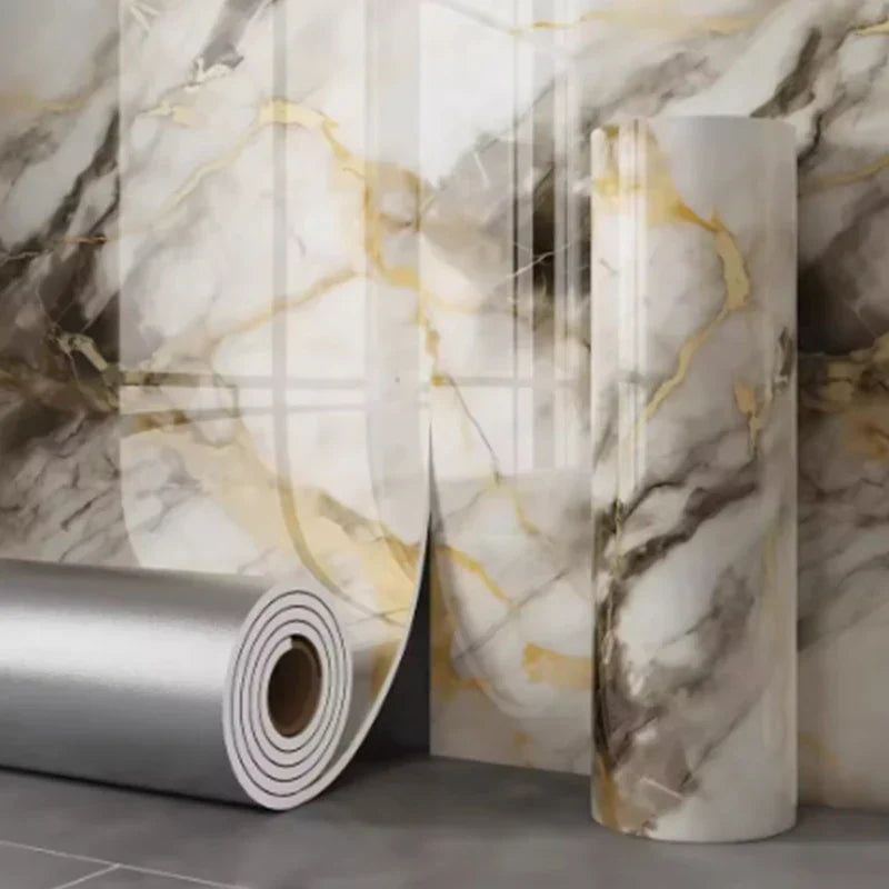Waterproof Foam-Backed Peel & Stick Marble Wallpaper