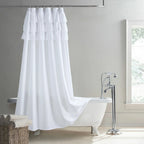 Waterproof Linen-Look Shower Curtain (Rust-Resistant Grommets)