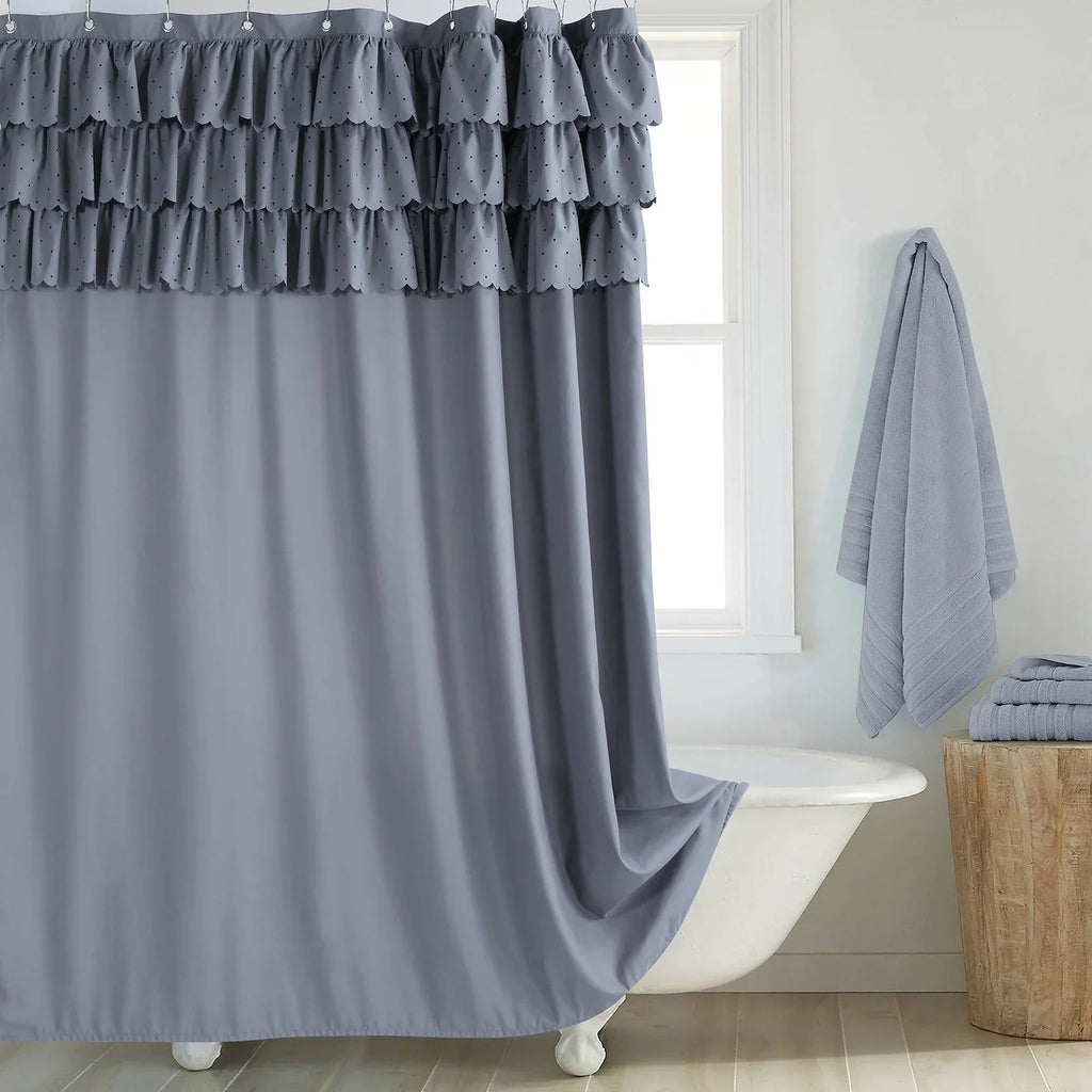 Waterproof Linen-Look Shower Curtain (Rust-Resistant Grommets)