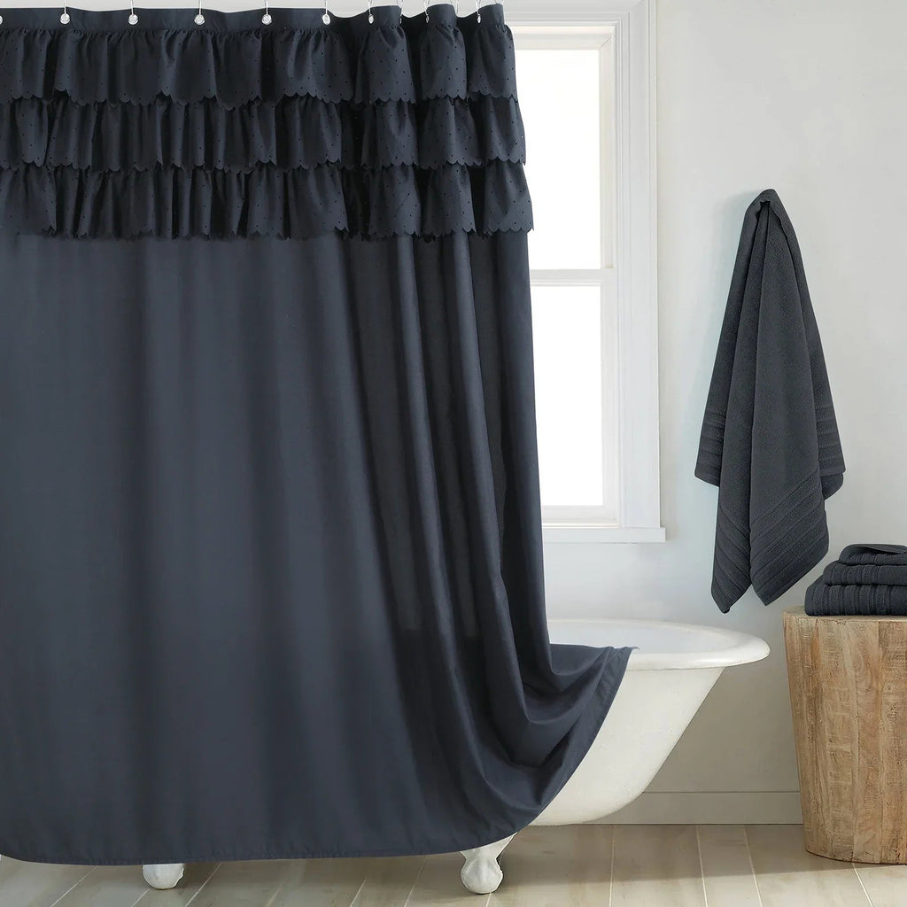 Waterproof Linen-Look Shower Curtain (Rust-Resistant Grommets)