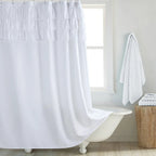 Waterproof Linen-Look Shower Curtain (Rust-Resistant Grommets)