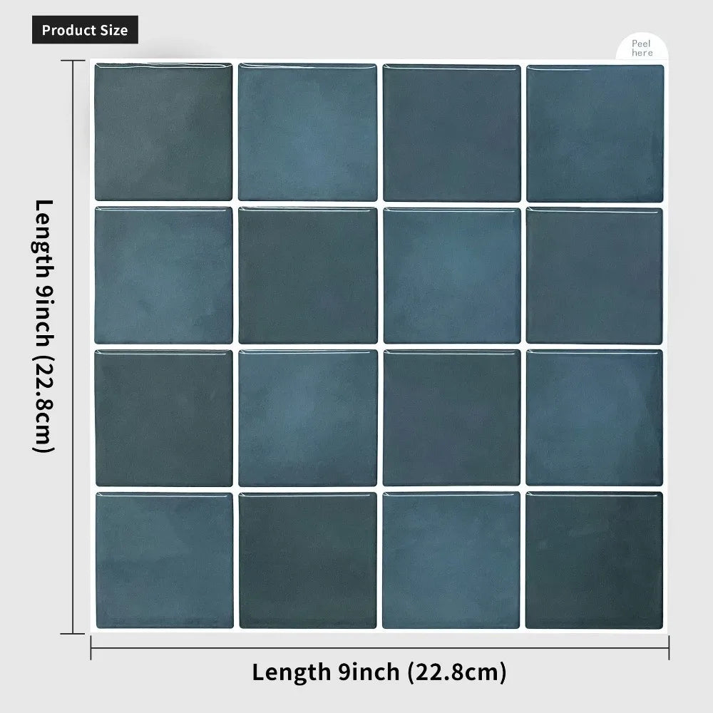 Waterproof & Oil-Resistant Peel-And-Stick 3D Backsplash Tile (9 x 9 in)