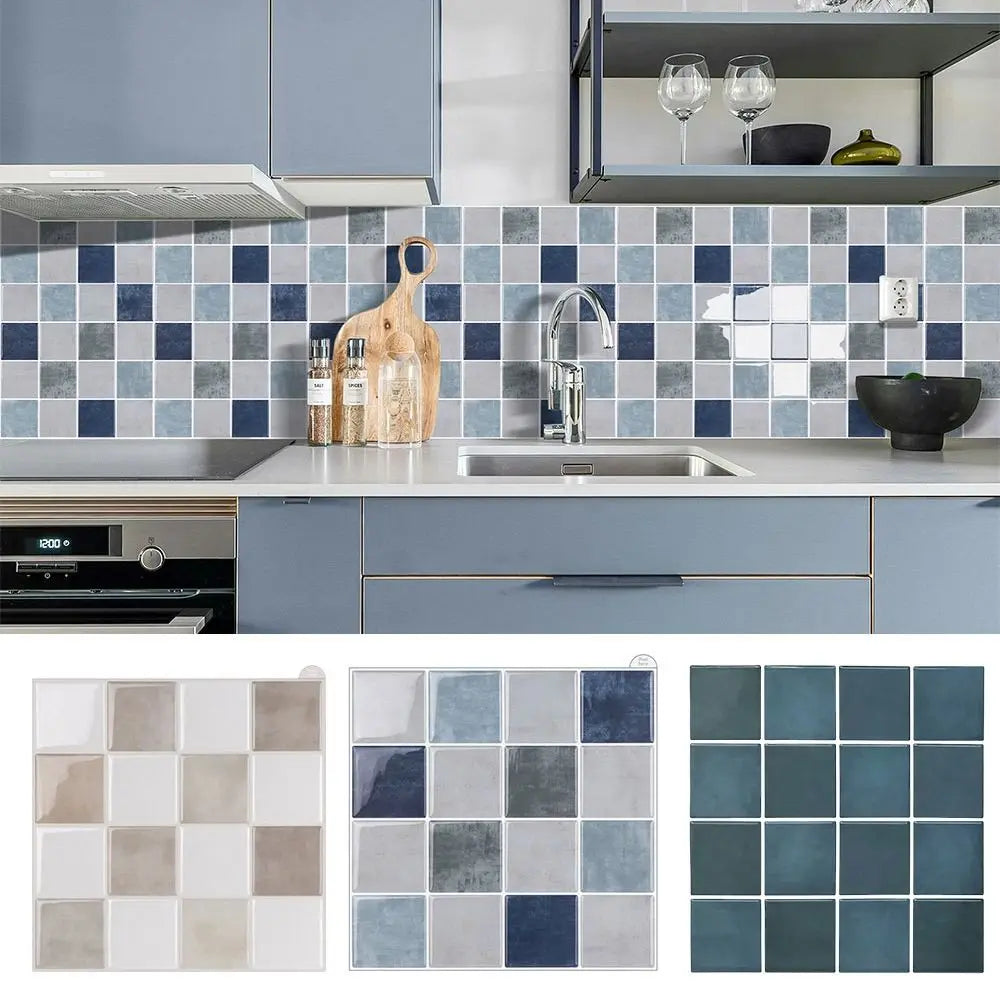 Waterproof & Oil-Resistant Peel-And-Stick 3D Backsplash Tile (9 x 9 in)