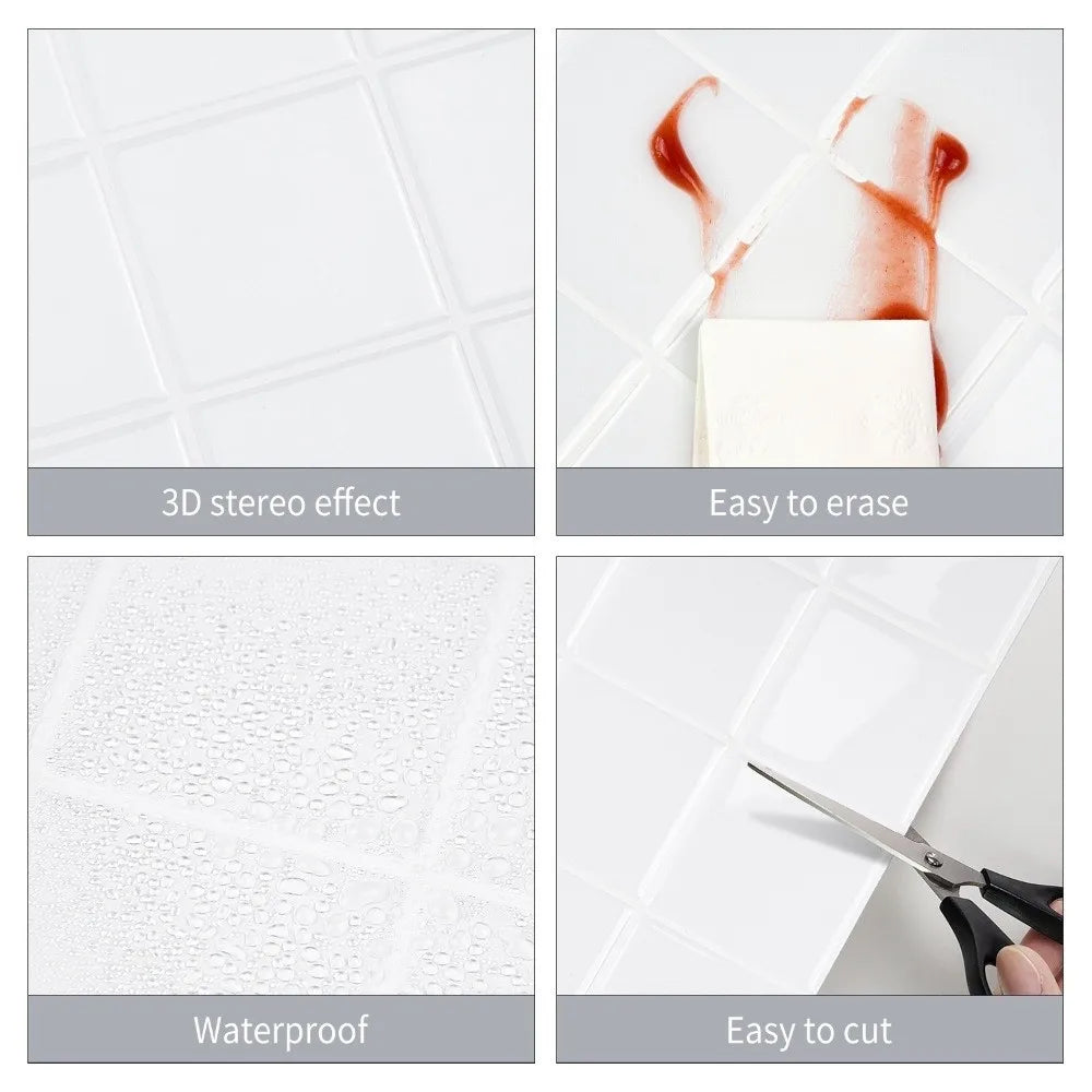 Waterproof & Oil-Resistant Peel-And-Stick 3D Backsplash Tile (9 x 9 in)