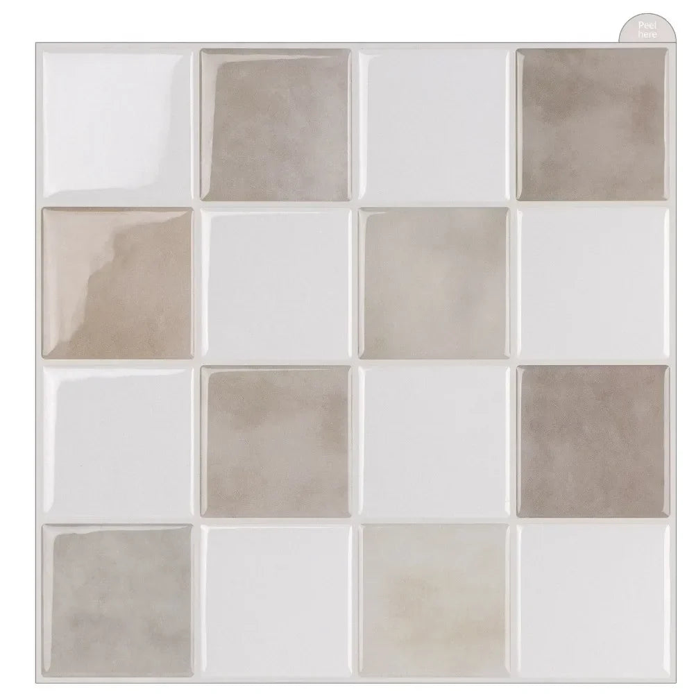 Waterproof & Oil-Resistant Peel-And-Stick 3D Backsplash Tile (9 x 9 in)