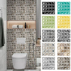 Waterproof Peel-And-Stick 3D Mosaic Wall Tiles (Set of 10)