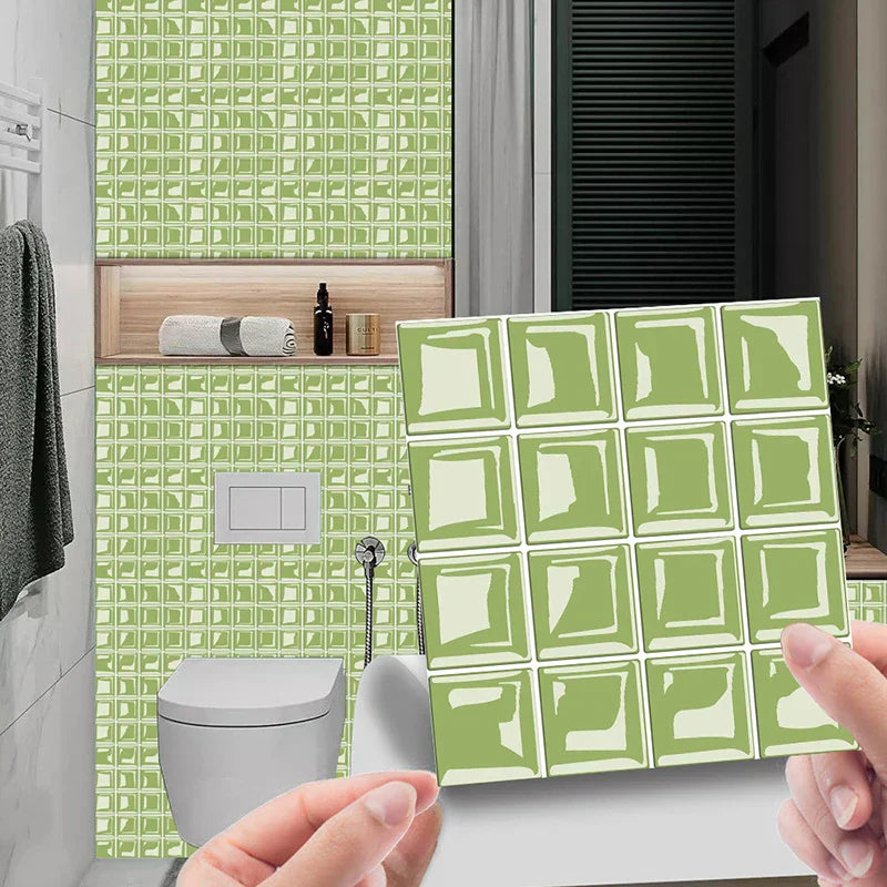 Waterproof Peel-And-Stick 3D Mosaic Wall Tiles (Set of 10)