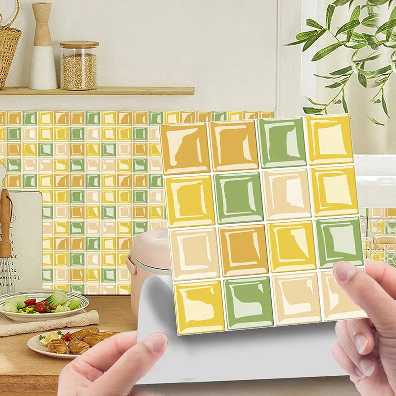 Waterproof Peel-And-Stick 3D Mosaic Wall Tiles (Set of 10)