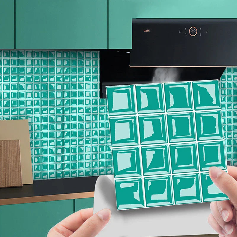 Waterproof Peel-And-Stick 3D Mosaic Wall Tiles (Set of 10)